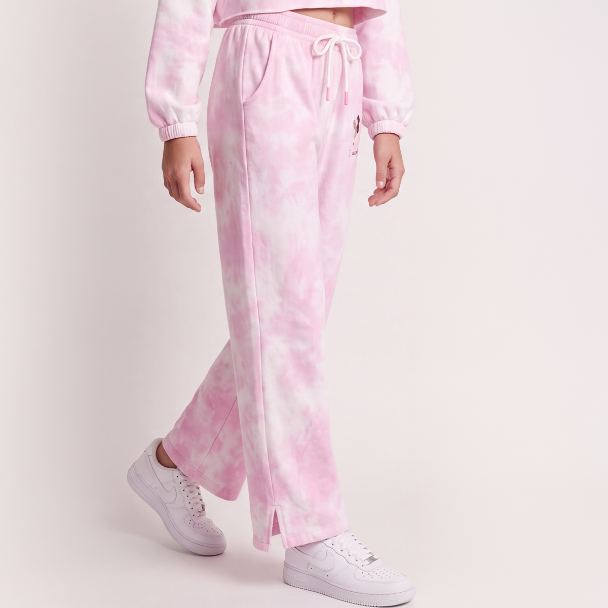 Jogger para niñas con diseño estampado - Rosado tie dye