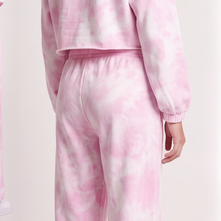 Jogger para niñas con diseño estampado - Rosado tie dye
