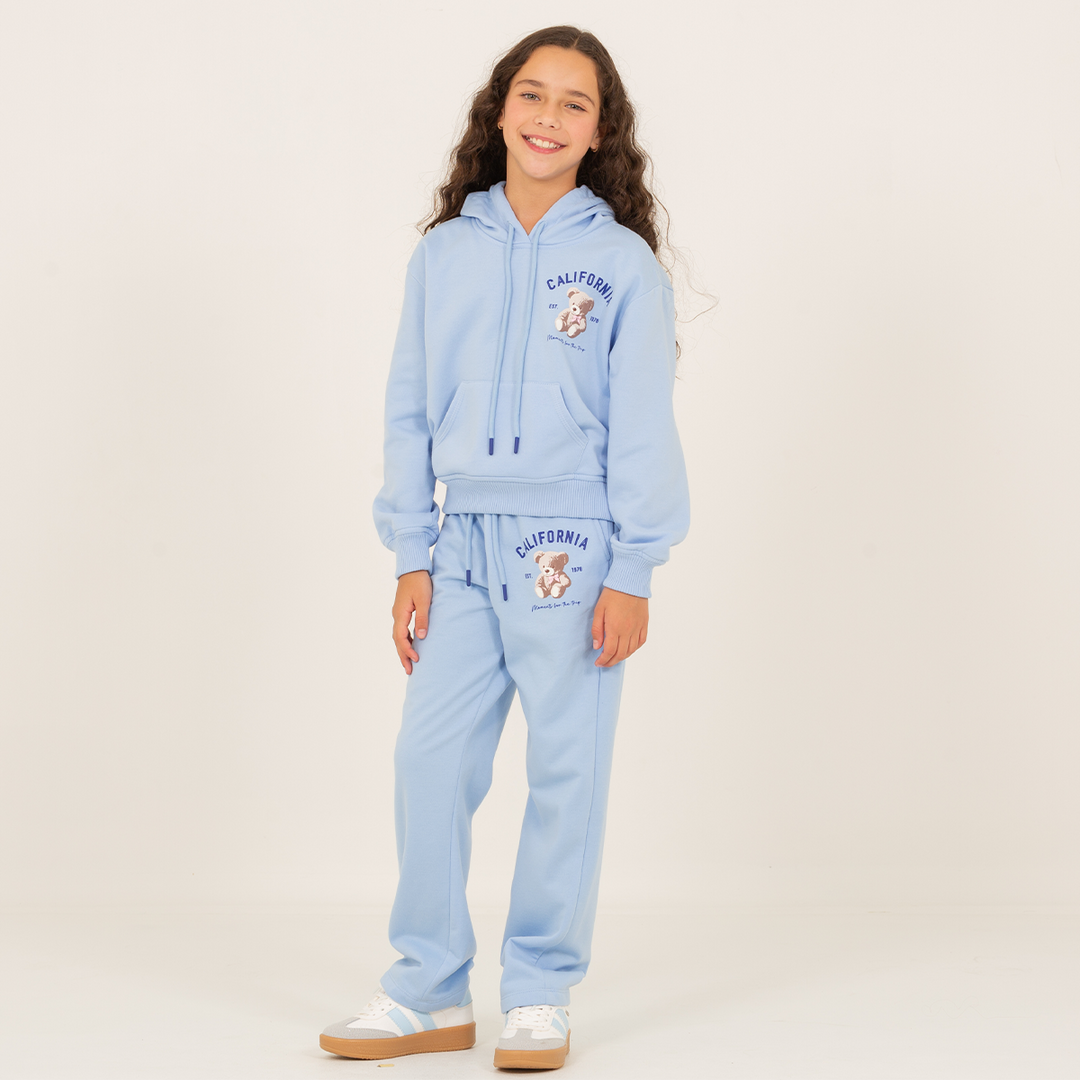 JOGGER PARA NIÑAS CON DISEÑO ESTAMPADO CALIFORNIA - AZUL