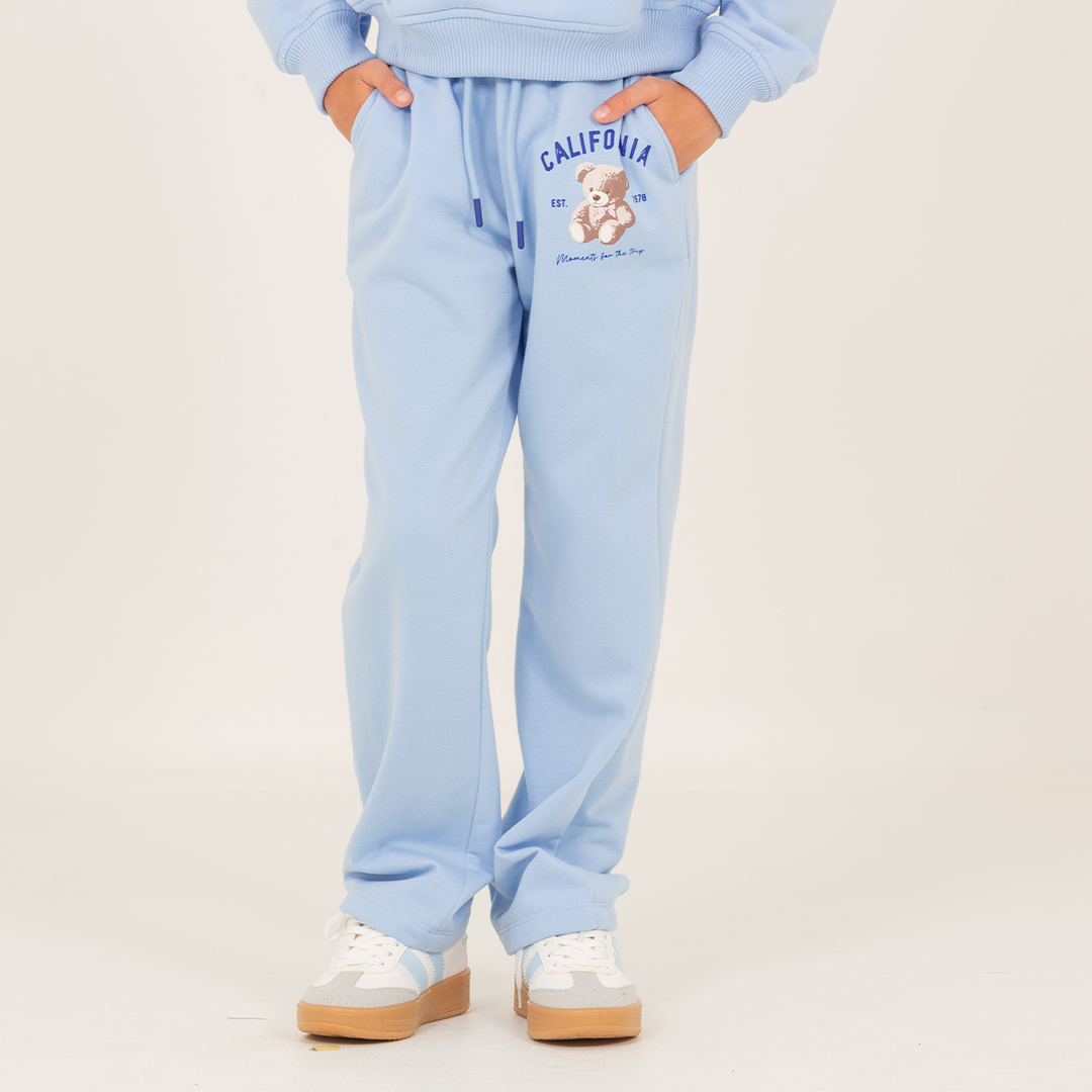 JOGGER PARA NIÑAS CON DISEÑO ESTAMPADO CALIFORNIA - AZUL