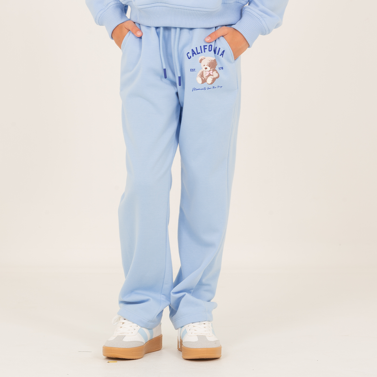 Jogger para niñas con diseño estampado california - Azul