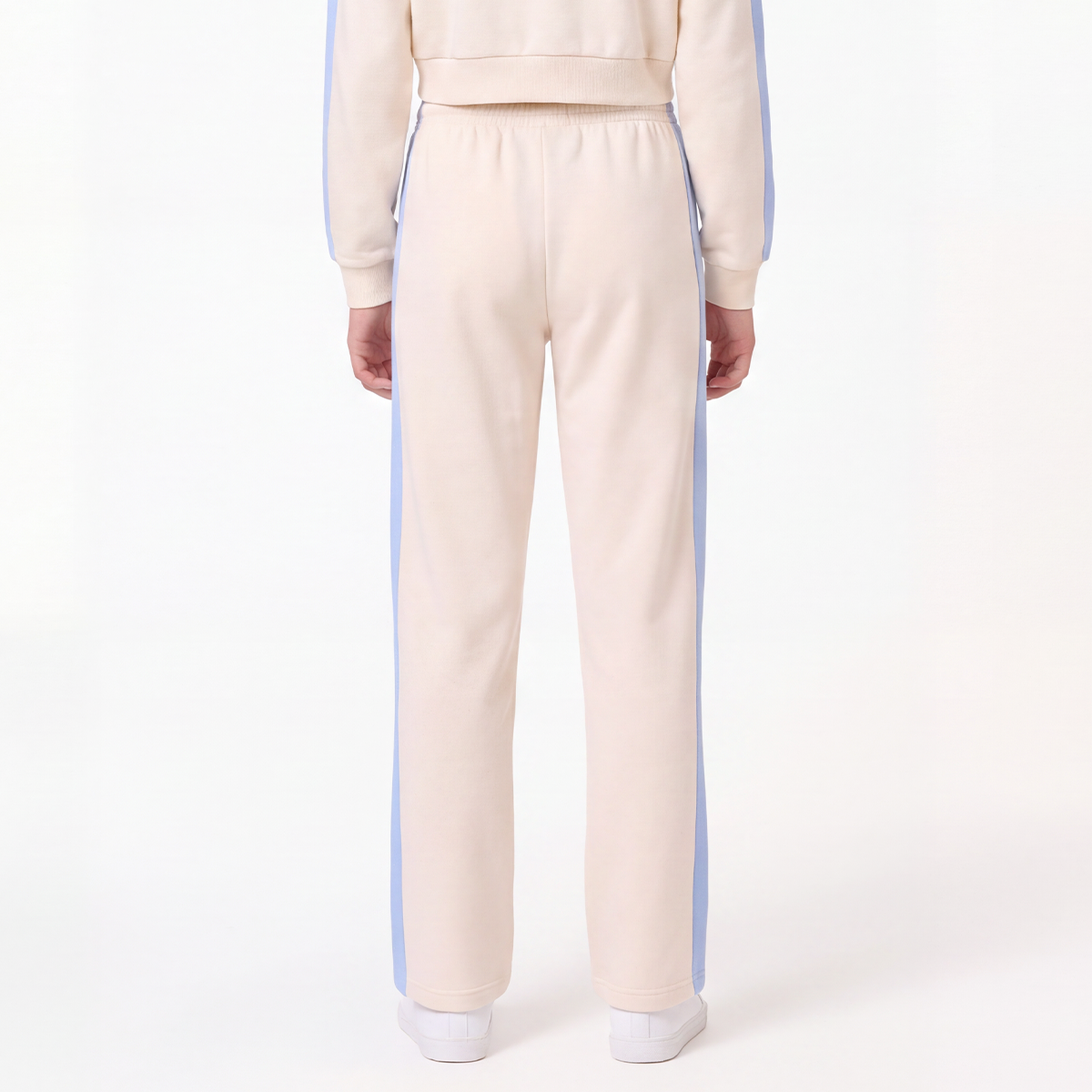 Jogger para niñas con diseño de concha marina bordada – Off white