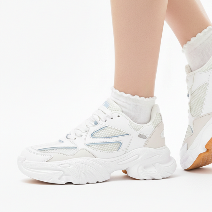 Tenis para niñas blancos con plataforma