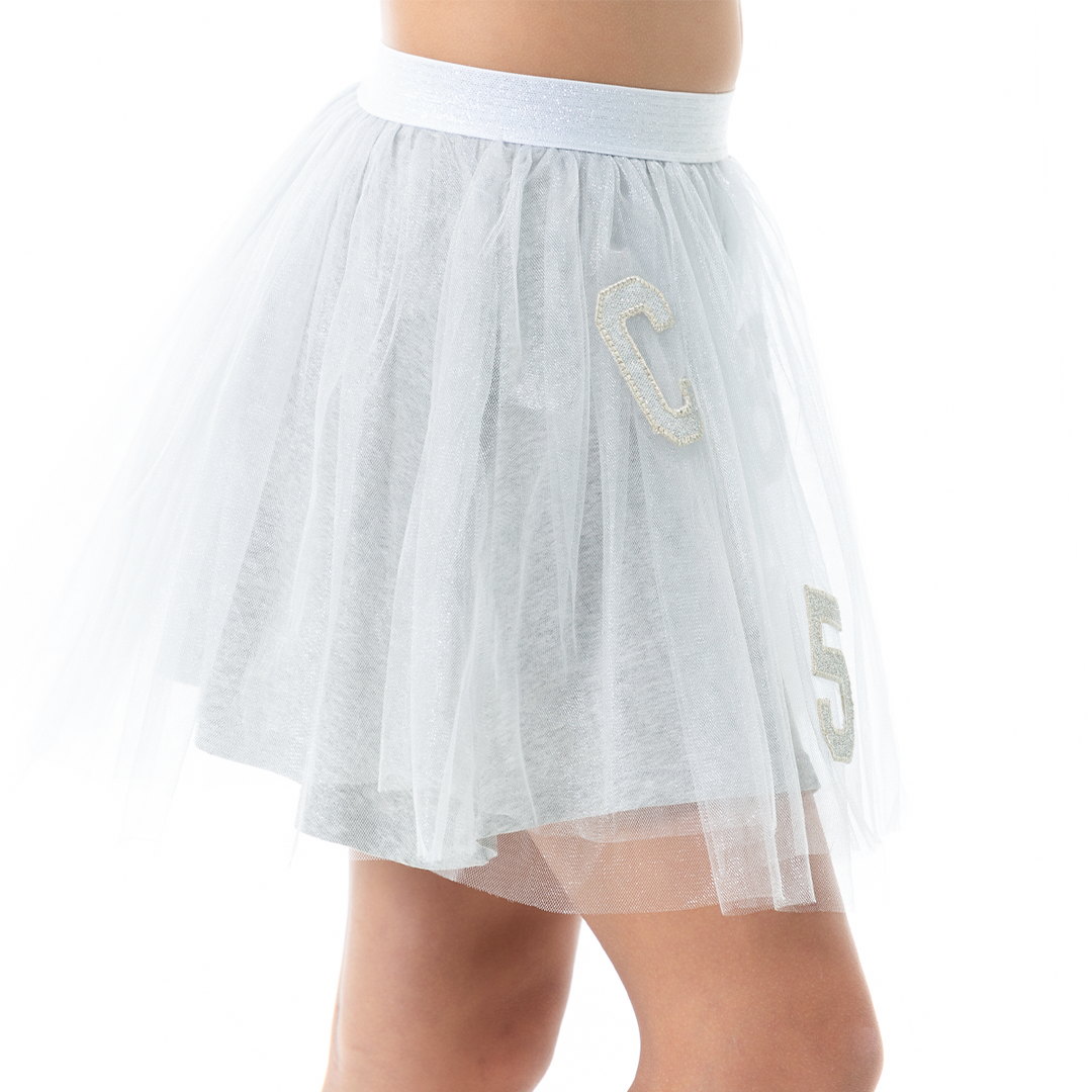 Falda para niñas color gris en tull