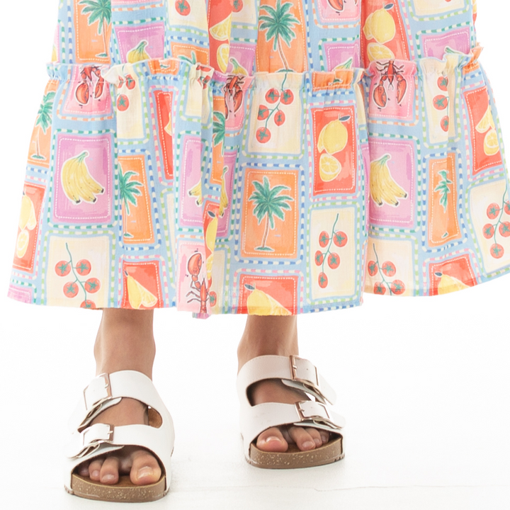 FALDA LARGA ESTAMPADA PARA NIÑAS