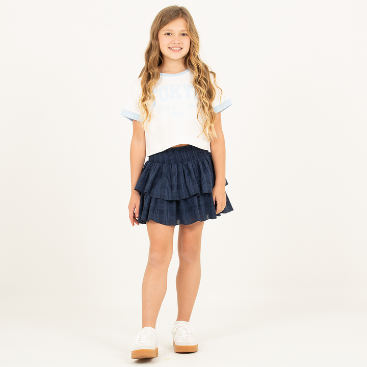 REF. 2503 FALDA PARA NIÑAS CON BOLEROS EN CAPAS - COLOR AZUL