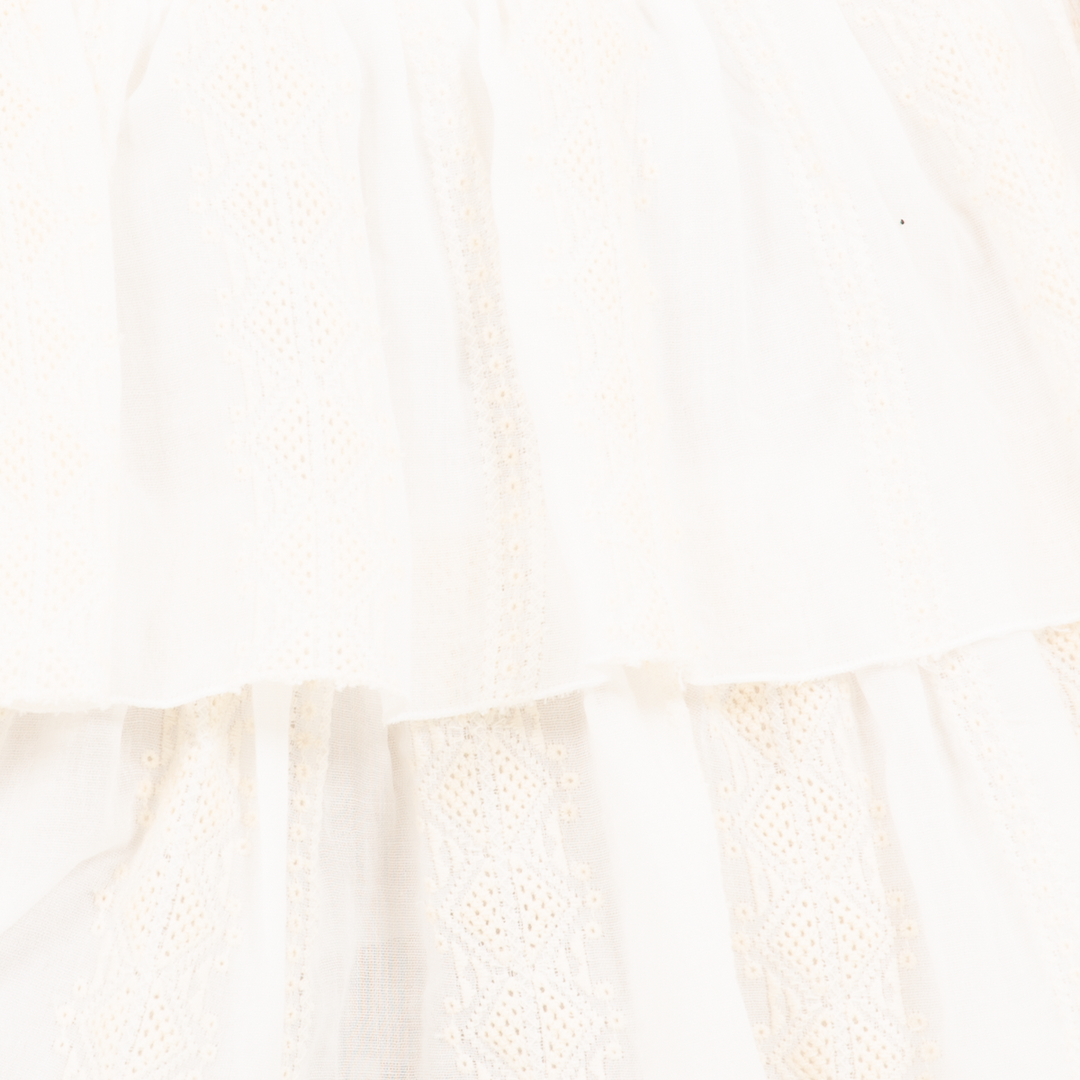 FALDA SHORT CON BORDADOS PARA NIÑAS – BLANCO ROTO