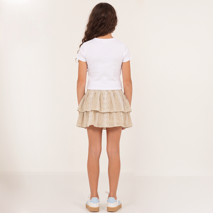 FALDA SHORT PARA NIÑAS CON DISEÑOS BORDADOS