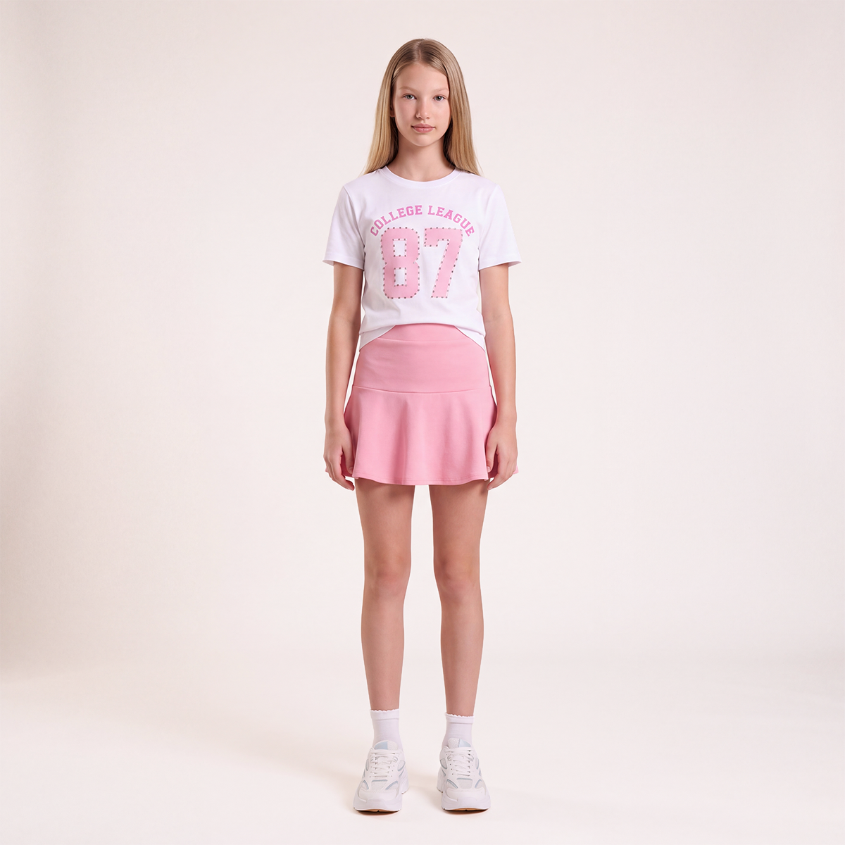 Falda short para niñas - Rosada