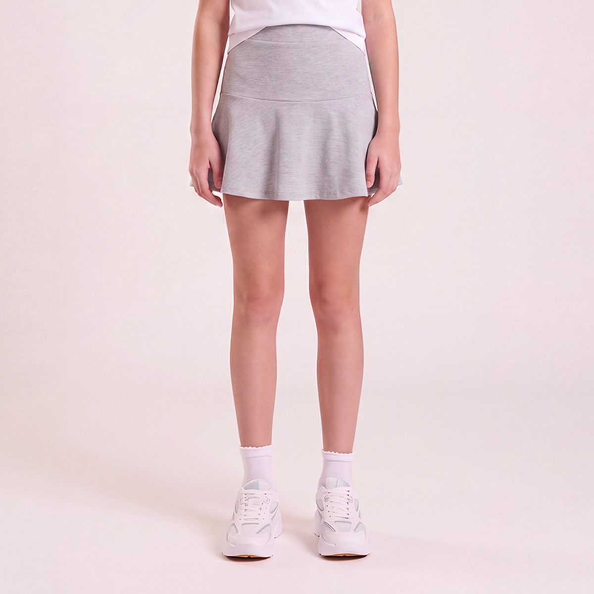 Falda short para niñas - Gris