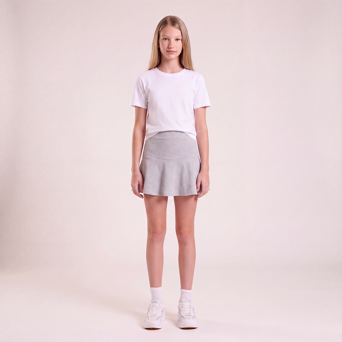 Falda short para niñas - Gris