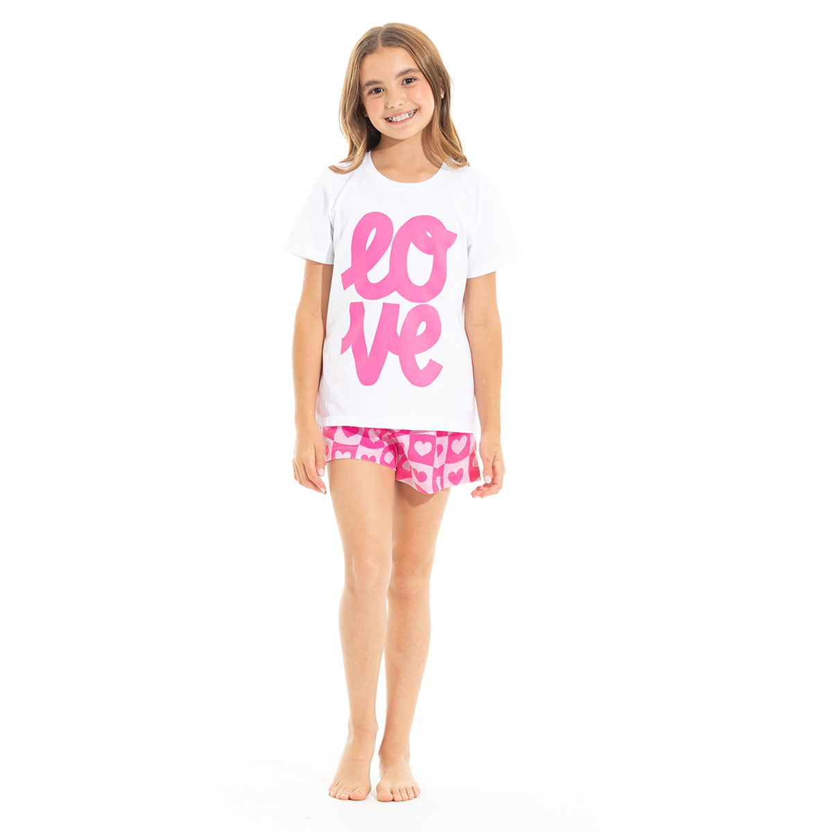 PIJAMA PARA NIÑAS DE SHORT LOVE