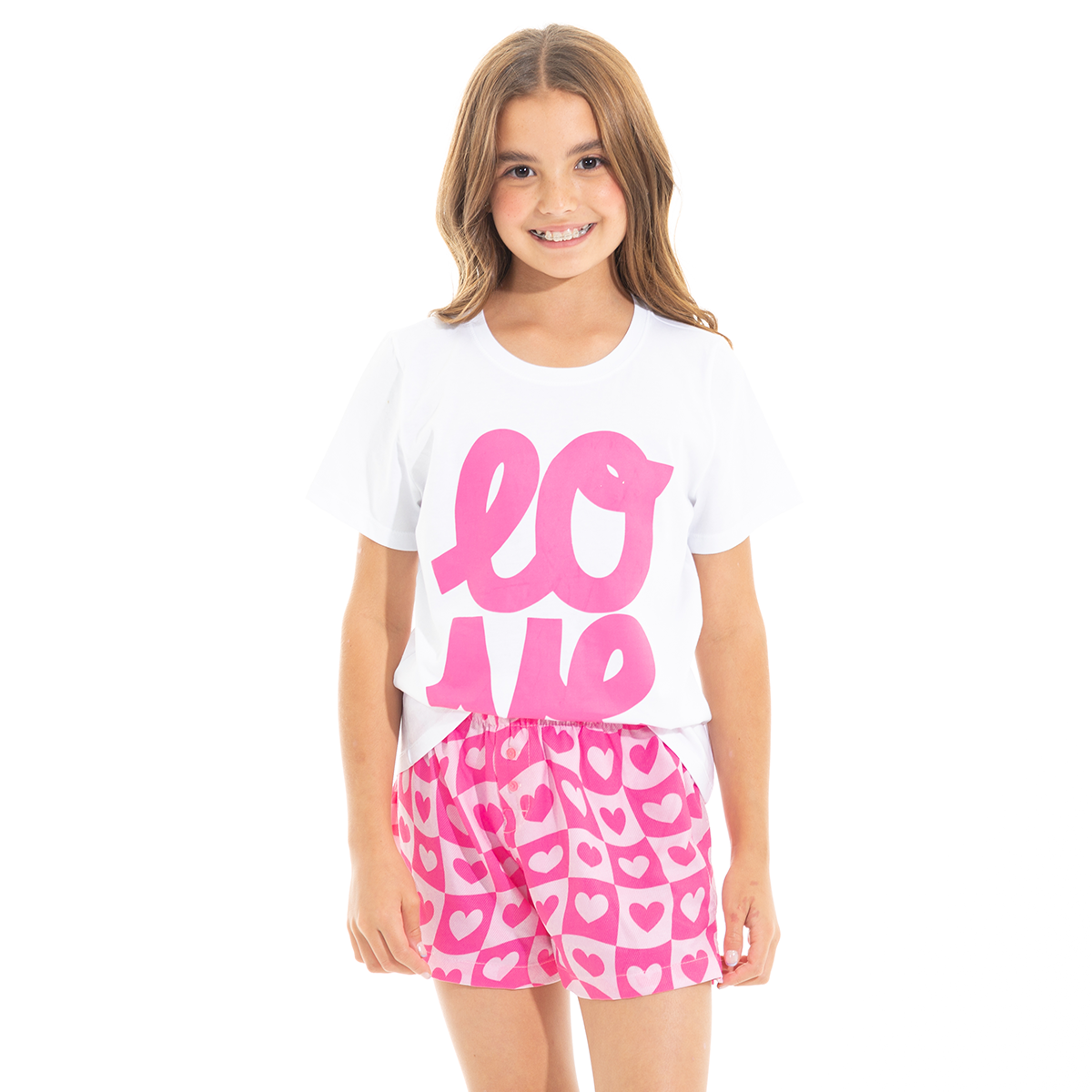 PIJAMA PARA NIÑAS DE SHORT LOVE