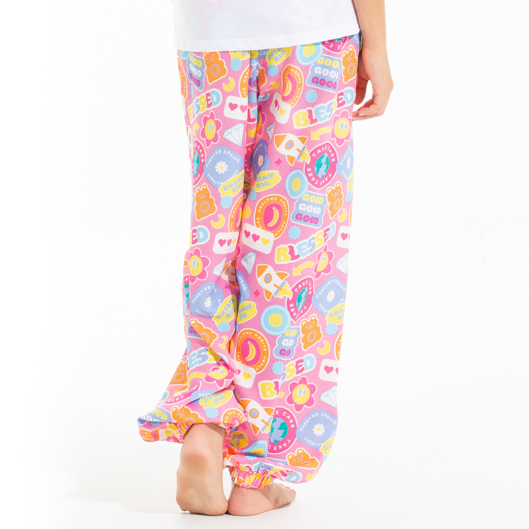 PIJAMA PARA NIÑAS DE PANTALÓN CON DISEÑO DE EMOJIS
