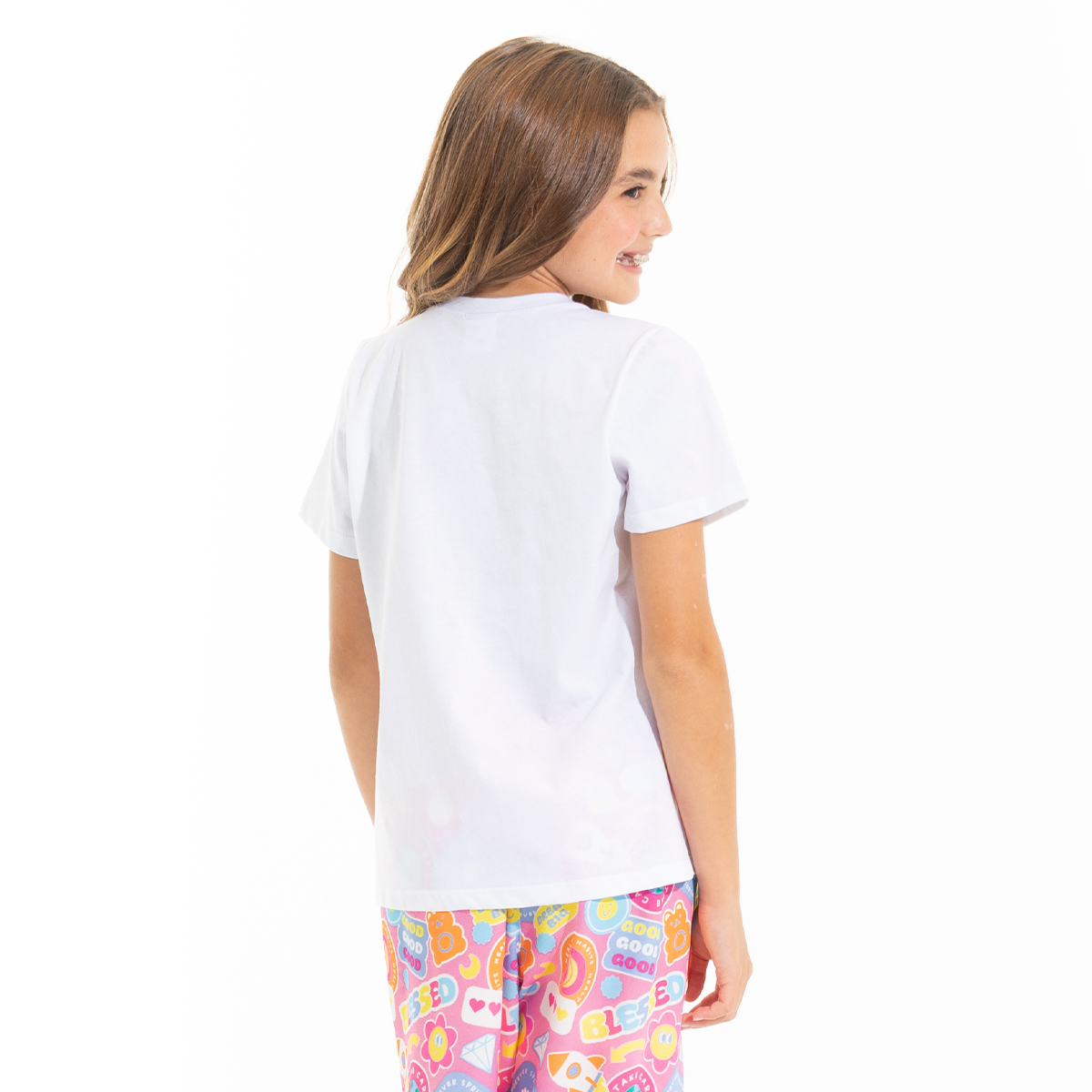 PIJAMA PARA NIÑAS DE PANTALÓN CON DISEÑO DE EMOJIS