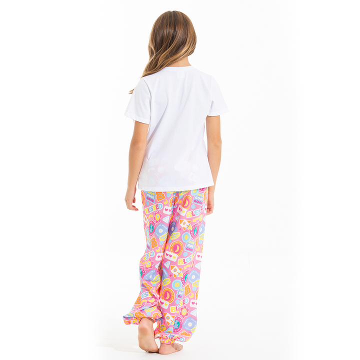 PIJAMA PARA NIÑAS DE PANTALÓN CON DISEÑO DE EMOJIS