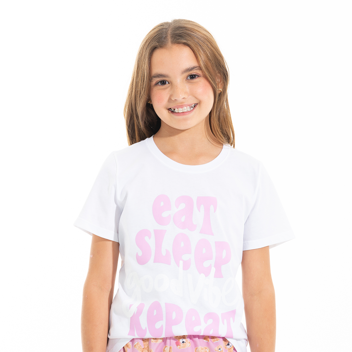 PIJAMA PARA NIÑAS DE SHORT CON DISEÑO DE OSOS