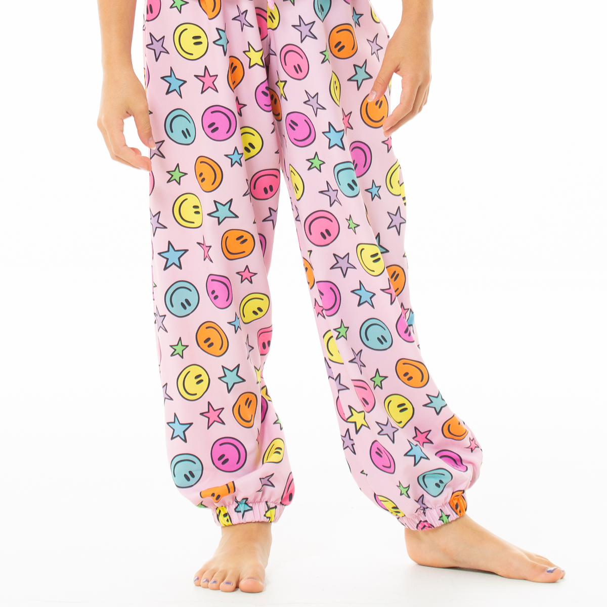 PIJAMA PARA NIÑAS DE PANTALON CON DISEÑO DE CARITAS