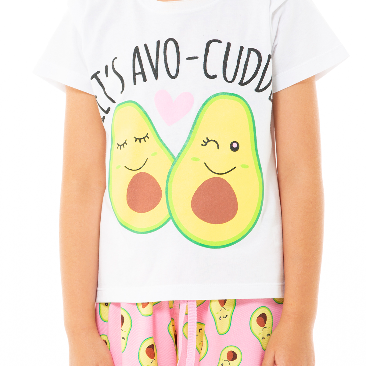 PIJAMA PARA NIÑAS DE PANTALON CON DISEÑO DE AGUACATES