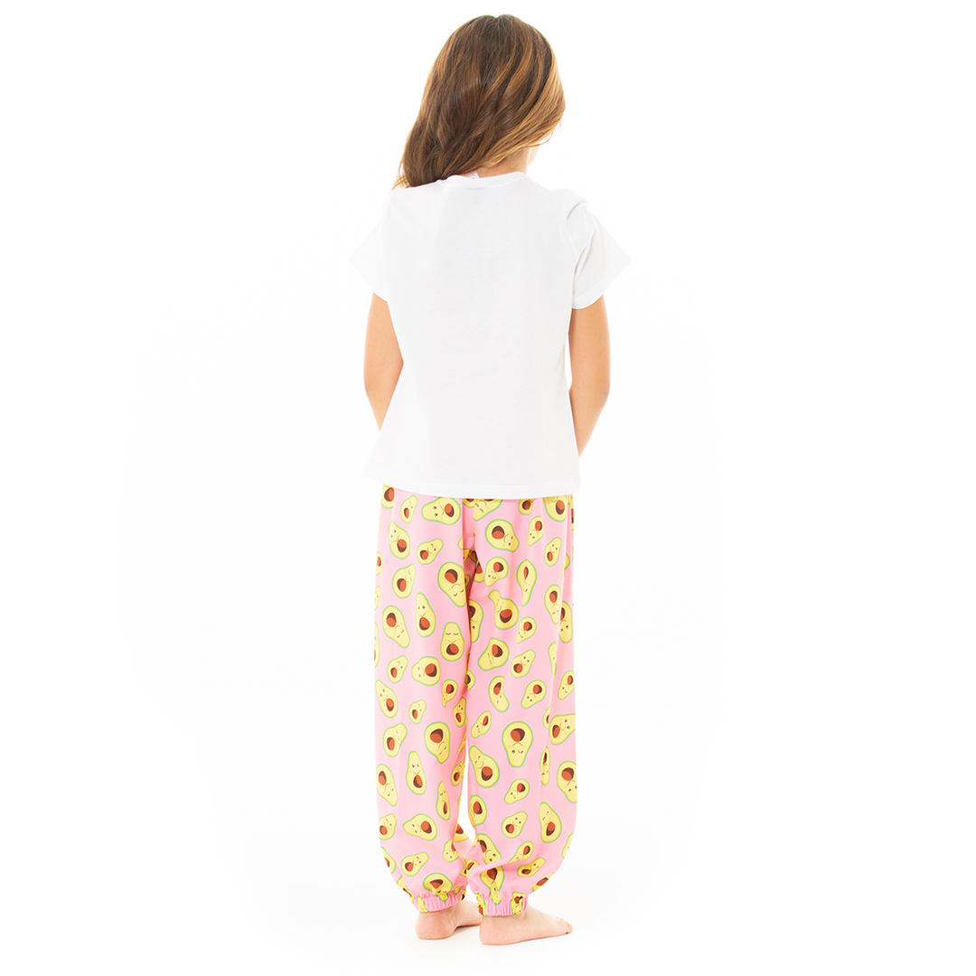 PIJAMA PARA NIÑAS DE PANTALON CON DISEÑO DE AGUACATES