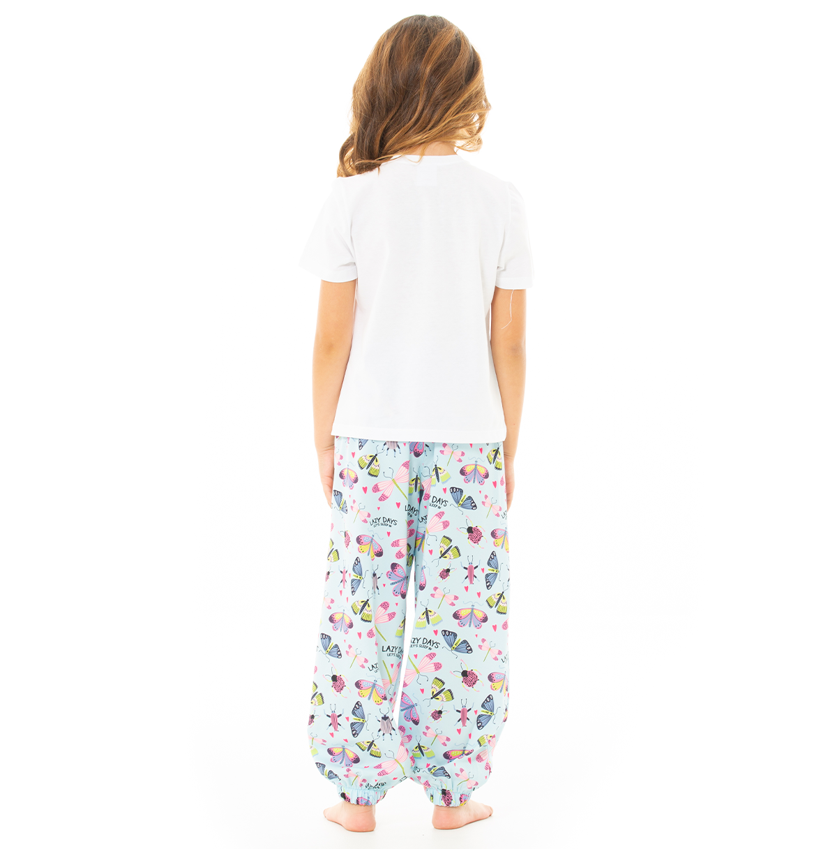 PIJAMA PARA NIÑAS DE PANTALON CON DISEÑO DE MARIPOSAS