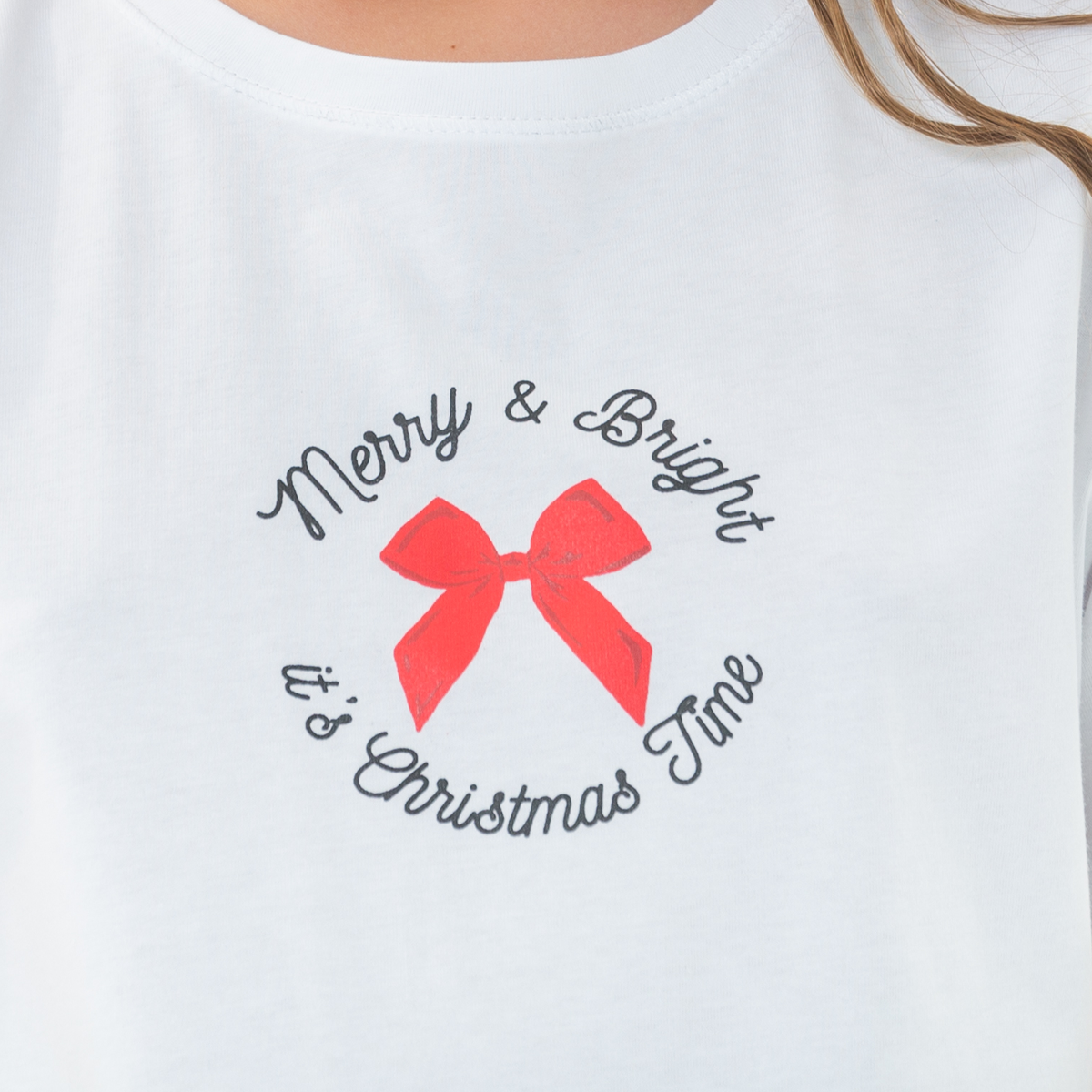 PIJAMA PARA NIÑAS DE SHORT CON DISEÑO DE NAVIDAD