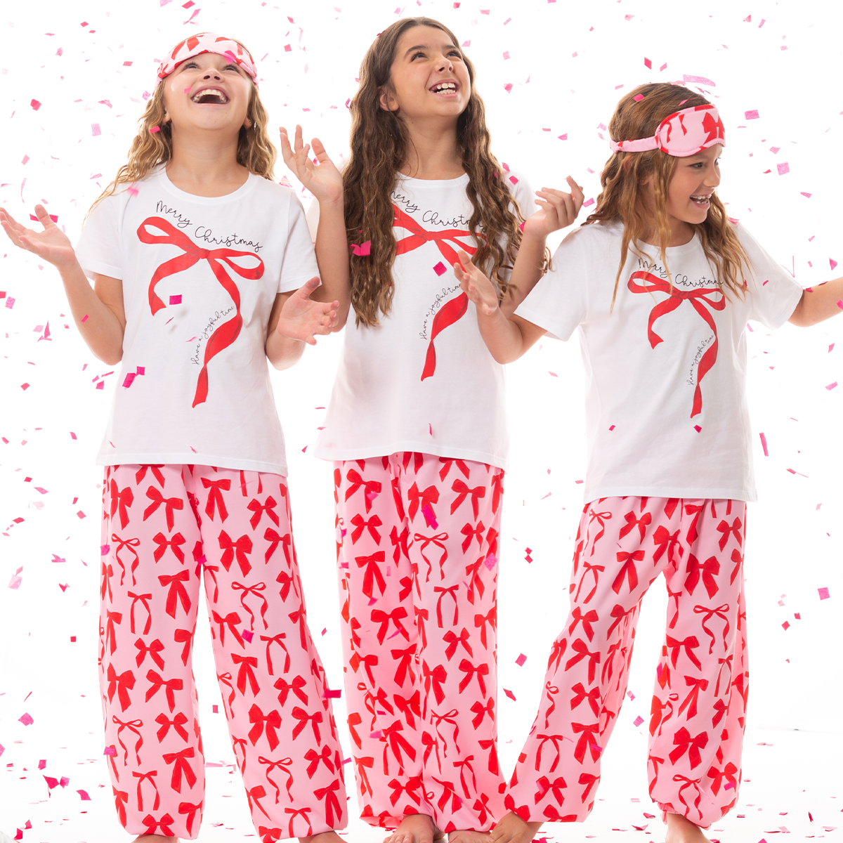 PIJAMA PARA NIÑAS DE PANTALON CON DISEÑO NAVIDEÑO