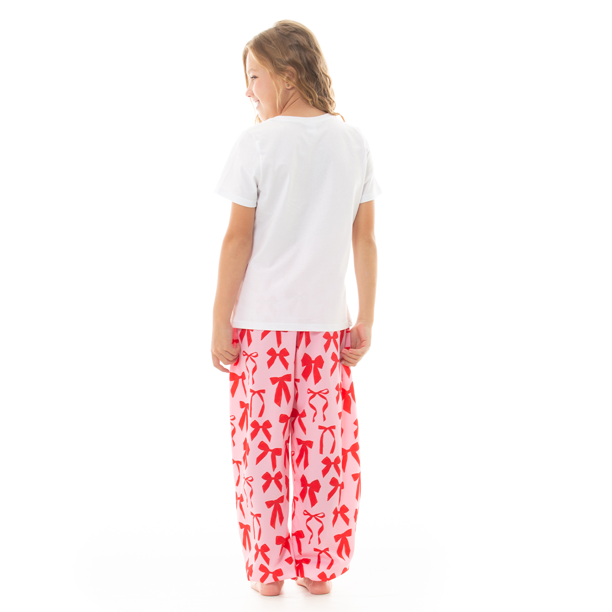 PIJAMA PARA NIÑAS DE PANTALON CON DISEÑO NAVIDEÑO