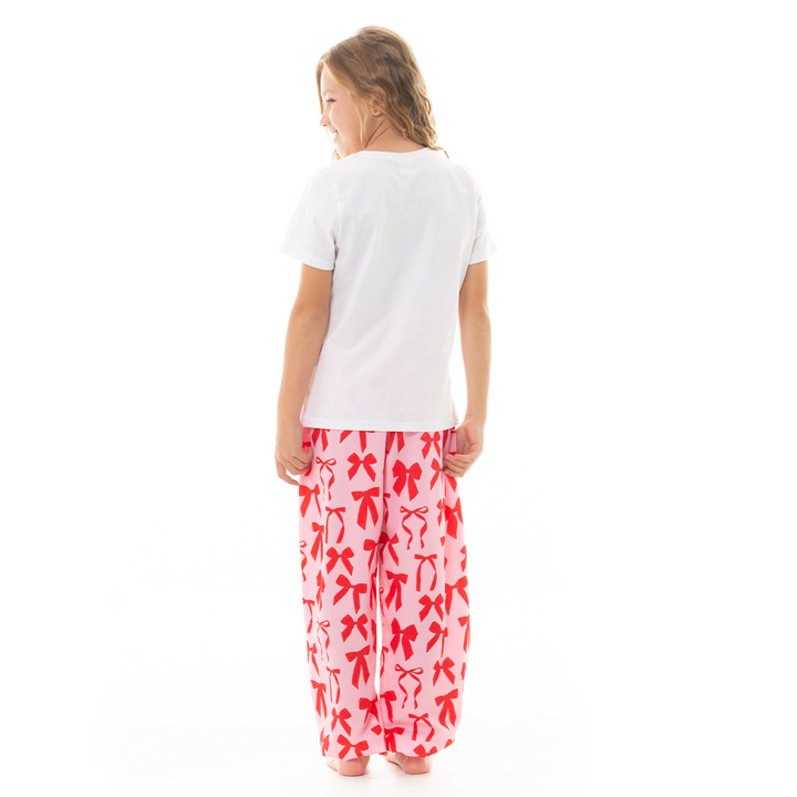PIJAMA PARA NIÑAS DE PANTALON CON DISEÑO NAVIDEÑO