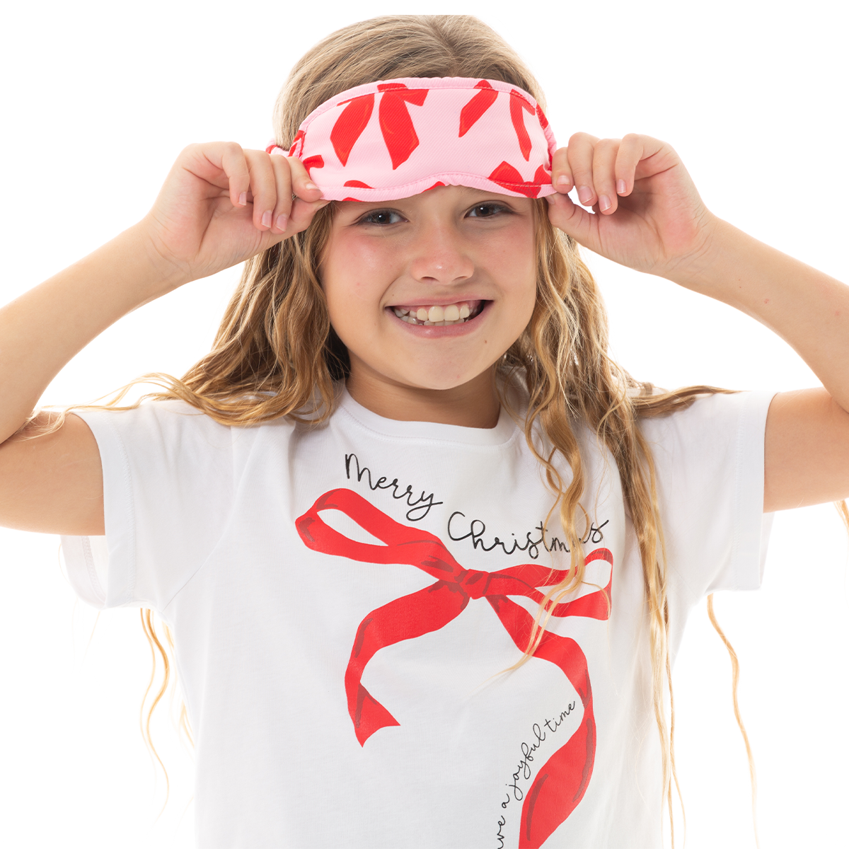 PIJAMA PARA NIÑAS DE PANTALON CON DISEÑO NAVIDEÑO