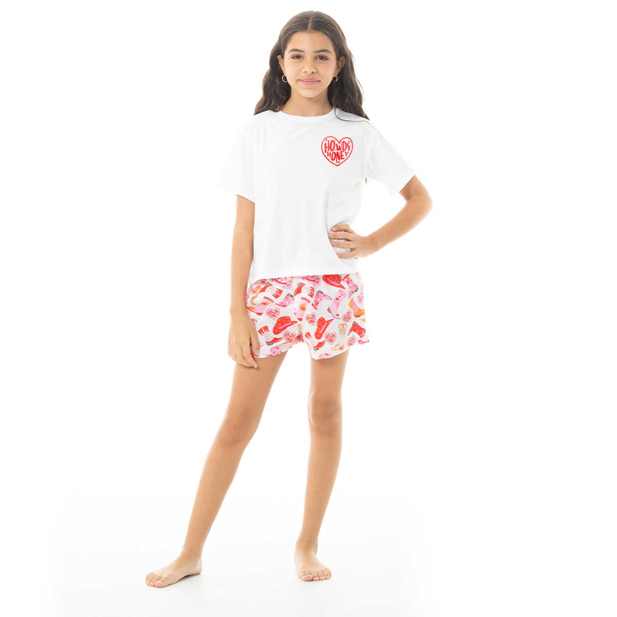 Pijama para niñas howdy — Blanca y rosada
