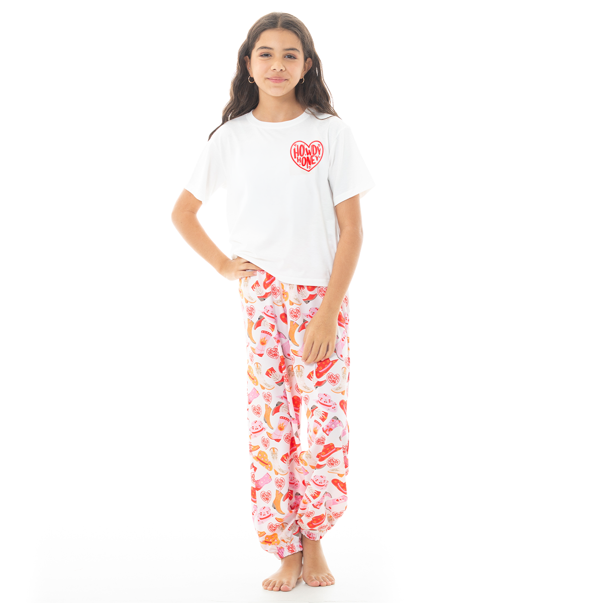 Pijama para niñas howdy — Blanca y rosada