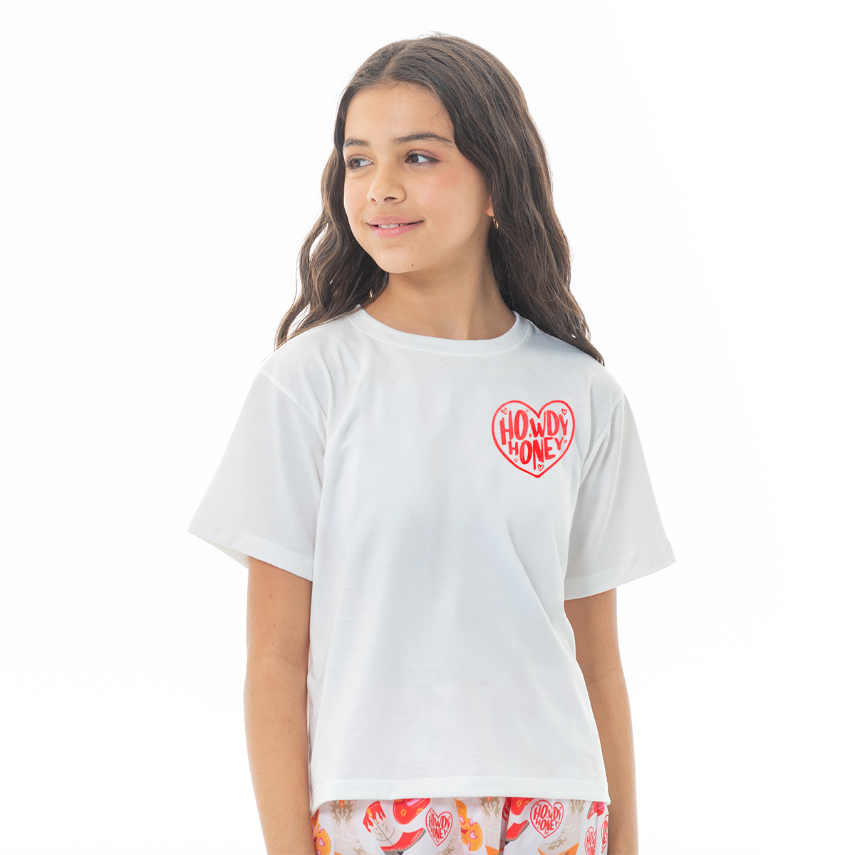 Pijama para niñas howdy — Blanca y rosada