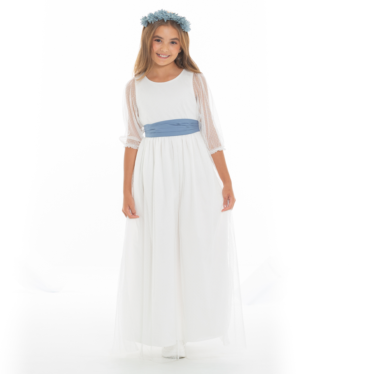 Moño decorativo para vestido ocacion especial - Azul