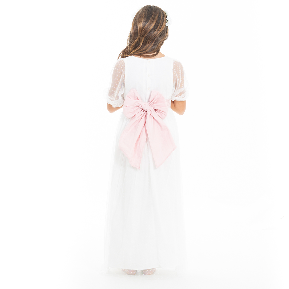 Moño decorativo para vestido ocacion especial - Rosado