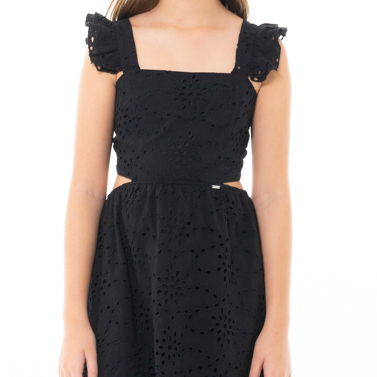 VESTIDO PARA NIÑAS LARGO EN OJALILLO