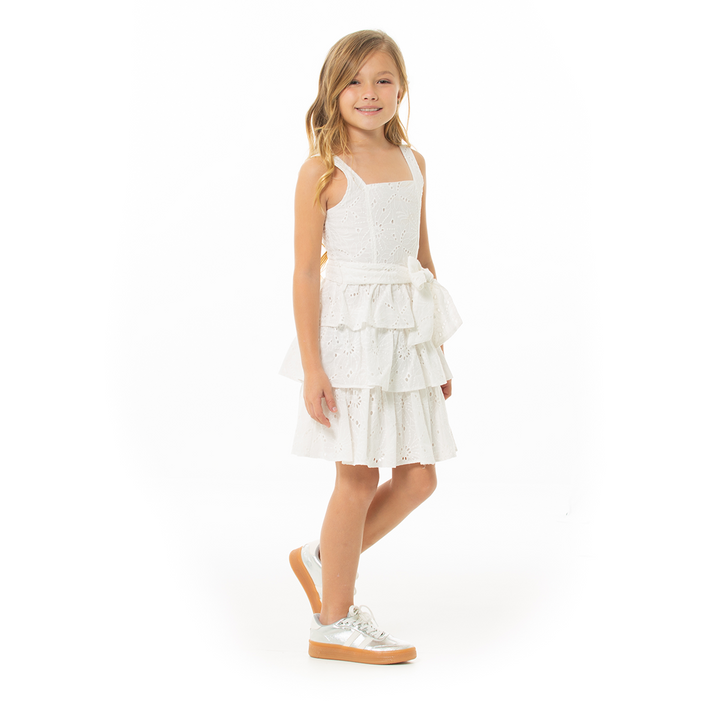 VESTIDO PARA NIÑAS CORTO EN OJALILLO