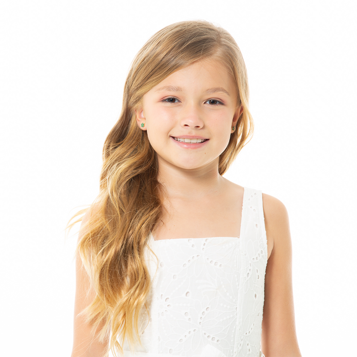 VESTIDO PARA NIÑAS CORTO EN OJALILLO