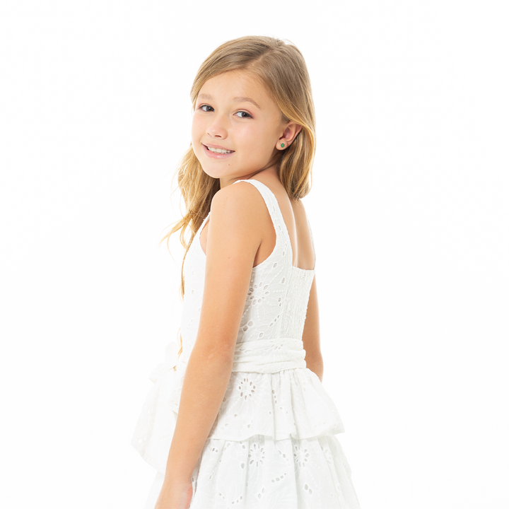 VESTIDO PARA NIÑAS CORTO EN OJALILLO