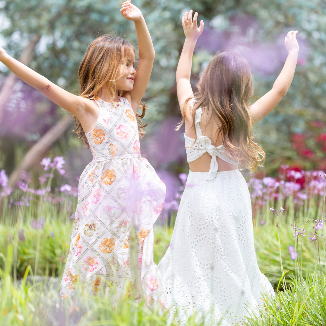 VESTIDO PARA NIÑAS LARGO CUELLO HALTER