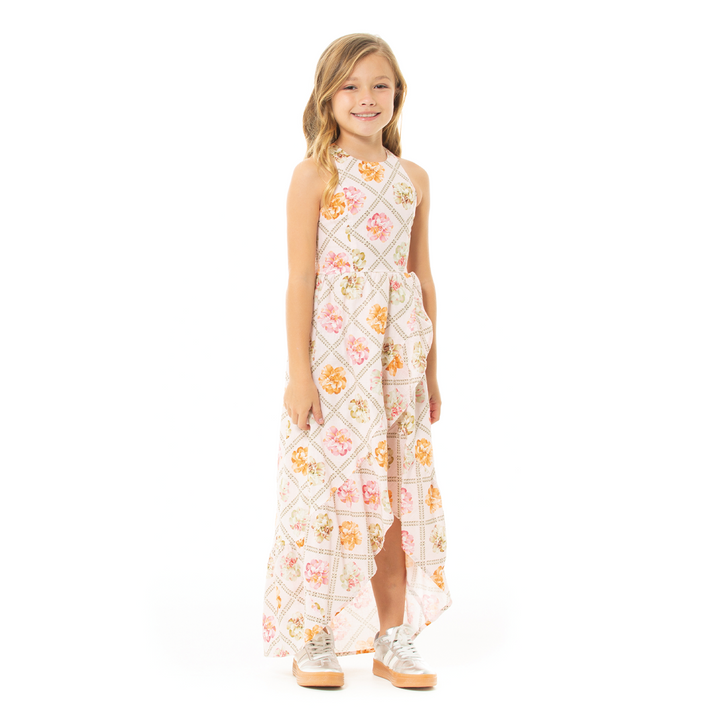 VESTIDO PARA NIÑAS LARGO CUELLO HALTER