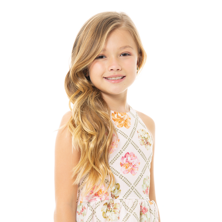 VESTIDO PARA NIÑAS LARGO CUELLO HALTER