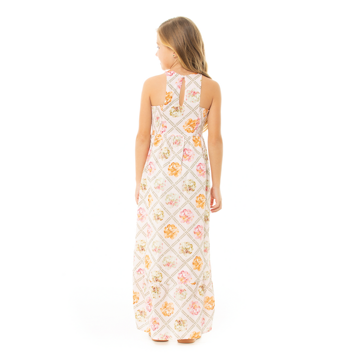 VESTIDO PARA NIÑAS LARGO CUELLO HALTER