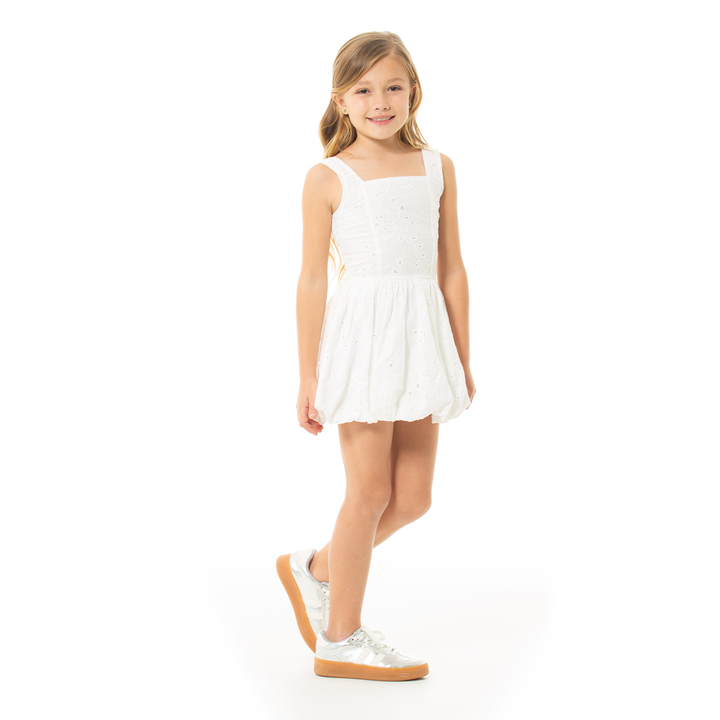 VESTIDO PARA NIÑAS EN OJALILLO CORTO