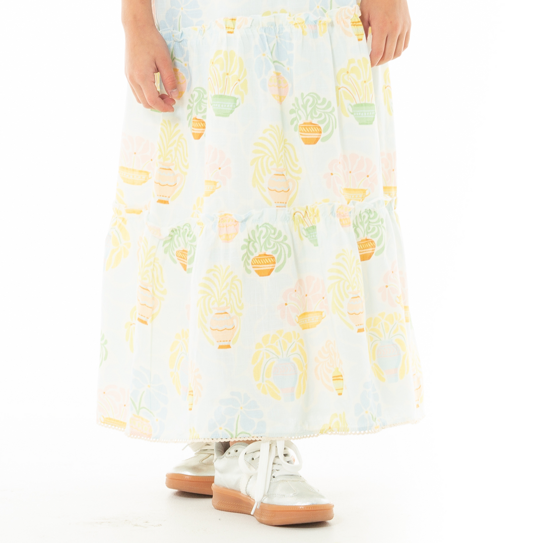 VESTIDO PARA NIÑAS LARGO EN TELA ESTAMPADA