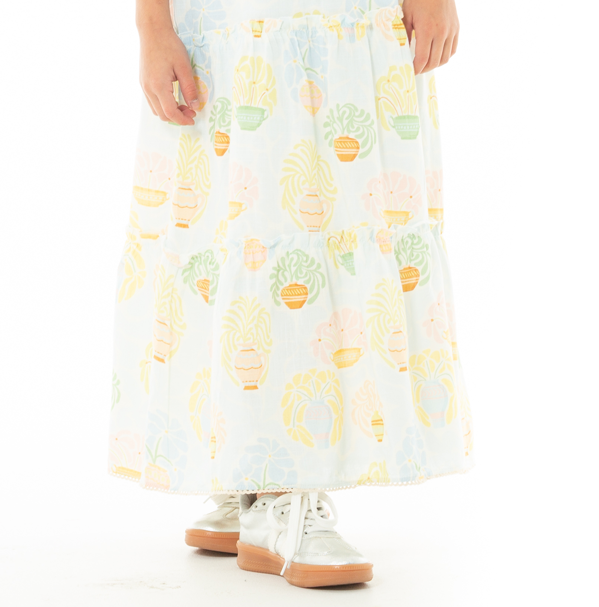VESTIDO PARA NIÑAS LARGO EN TELA ESTAMPADA