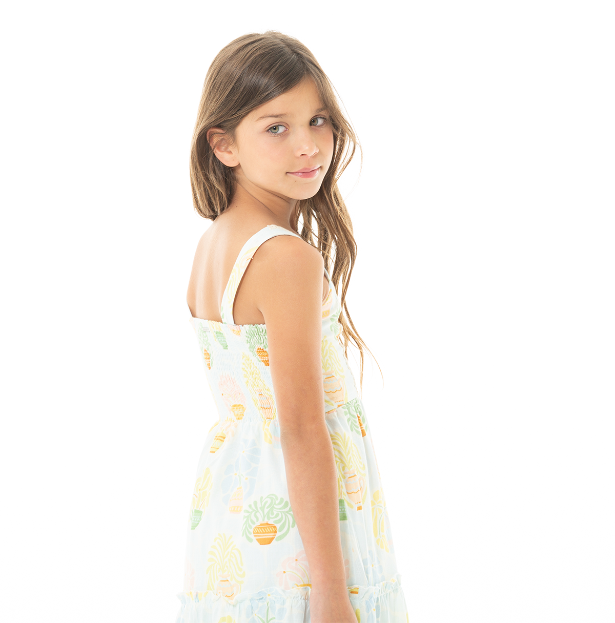 VESTIDO PARA NIÑAS LARGO EN TELA ESTAMPADA