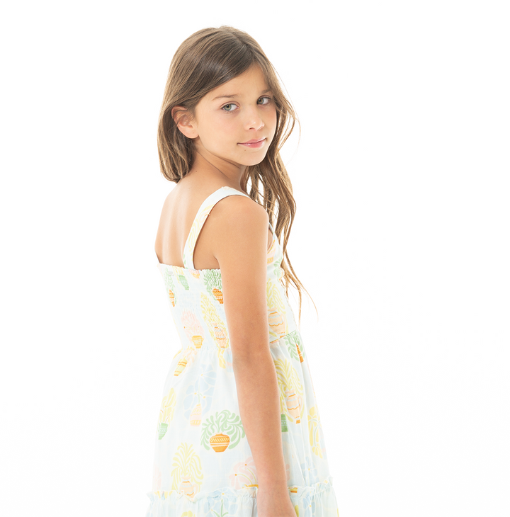 VESTIDO PARA NIÑAS LARGO EN TELA ESTAMPADA