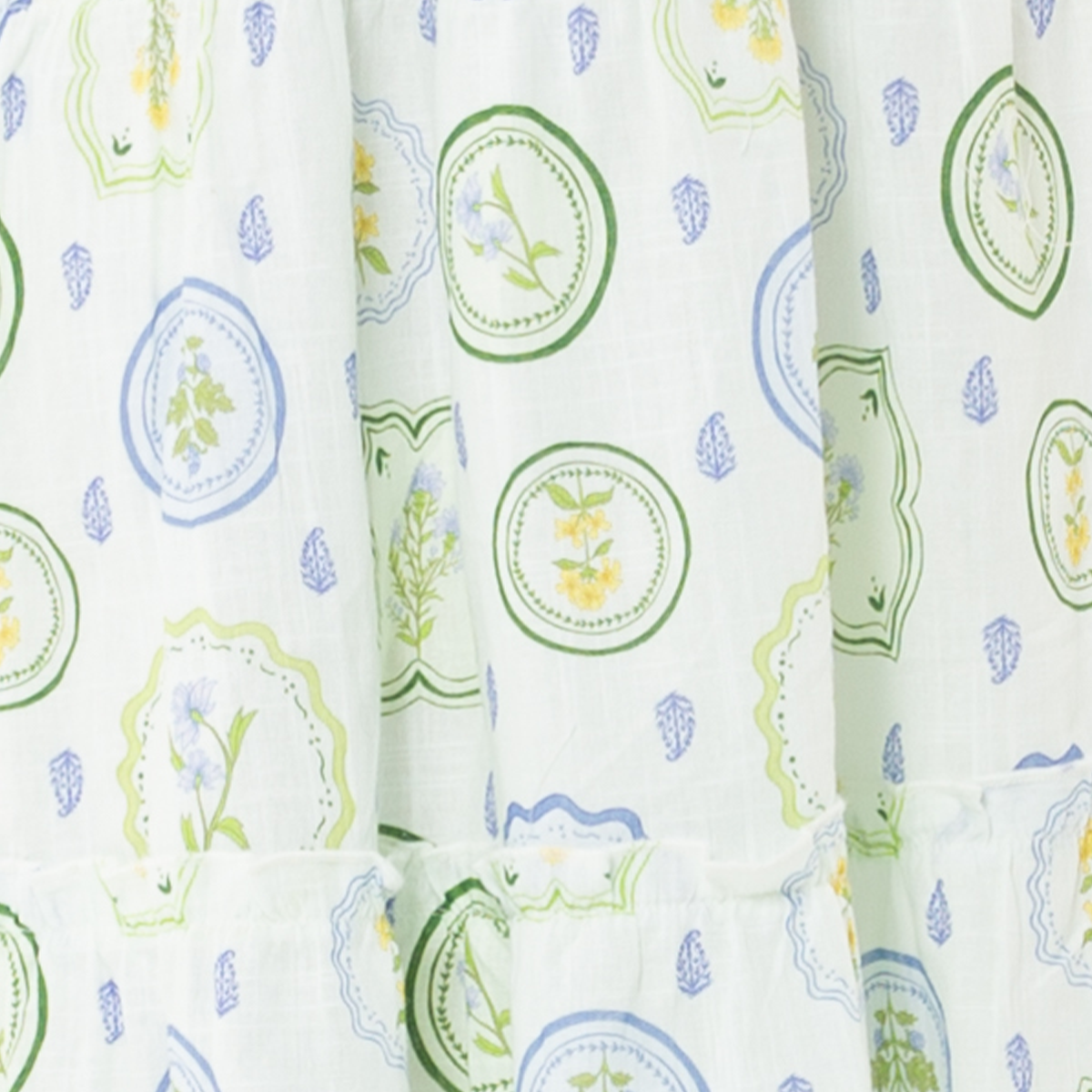 VESTIDO PARA NIÑAS LARGO CON DISEÑO BOTANICO