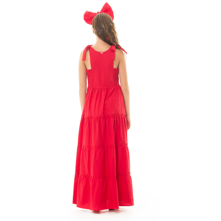 VESTIDO PARA NIÑAS LARGO COLOR ROJO